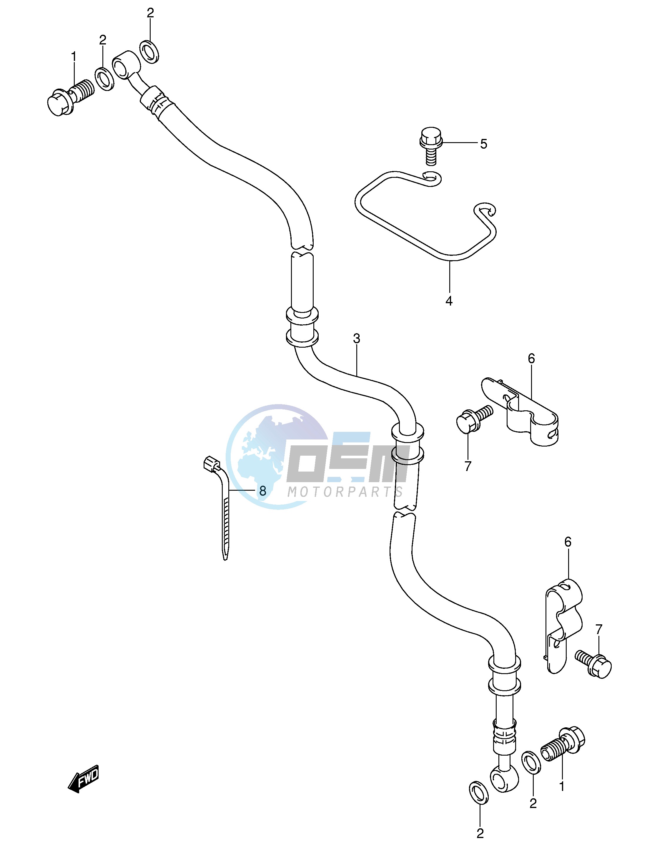 FRONT BRAKE HOSE (MODEL K3)