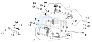 MIO 115 L7 drawing CENTRAL STAND -SIDE STAND- KICKSTARTER PEDAL