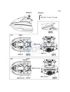 JET SKI ULTRA 300X JT1500HBF EU drawing Labels