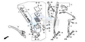 CB600F2 CB600S drawing FR. BRAKE MASTER CYLINDER (CB600F3/4)