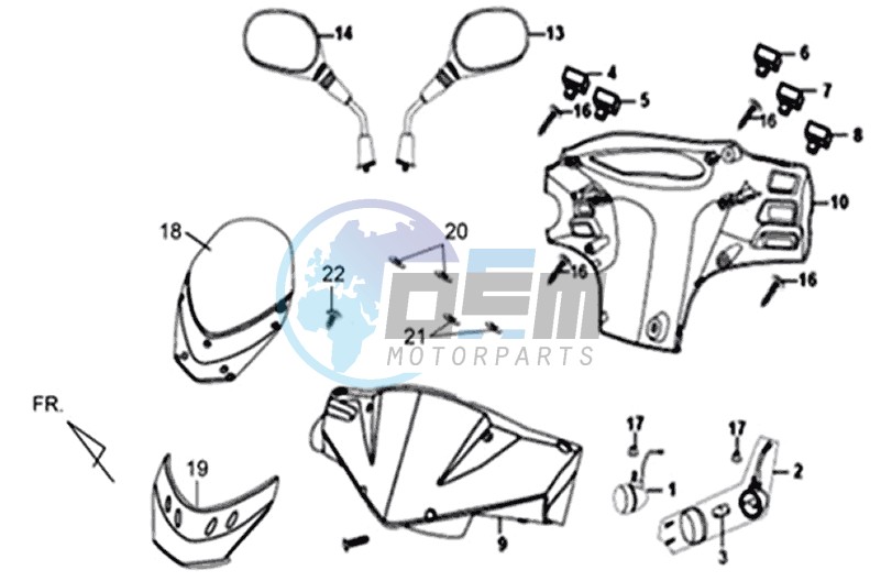 HEAD LIGHT COVER / MIRRORS / CONTROLS