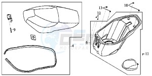 SHARK 50 drawing BUDDYSEAT - HELMET BOX