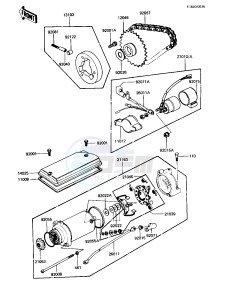 KZ 440 A [LTD] (A2-A4) [LTD] drawing STARTER MOTOR_STARTER CLUTCH -- 81-83 A2_A3_A4- -