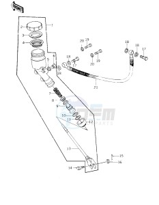 KZ 1000 C [POLICE 1000] (C2-C4) [POLICE 1000] drawing REAR MASTER CYLINDER -- KZ1000-C2- -