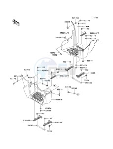 KVF 750 B (BRUTE FORCE 750 4X4I) (B6F-B7FA) B6F drawing FOOTRESTS