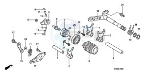 CRF250R9 Australia - (U / BLA) drawing GEARSHIFT DRUM