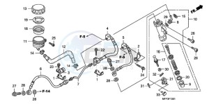 CB1300SA9 Australia - (U / ABS BCT MME TWO) drawing RR. BRAKE MASTER CYLINDER (CB1300A/CB1300SA)