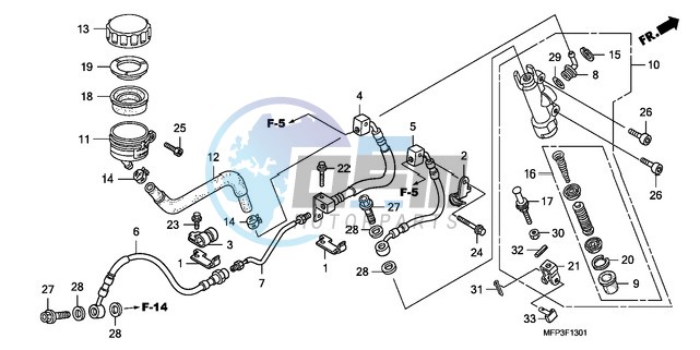 RR. BRAKE MASTER CYLINDER (CB1300A/CB1300SA)