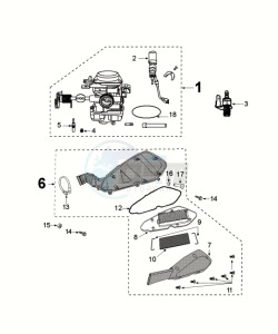 KISBEE 50 A SLN drawing CARBURETTOR