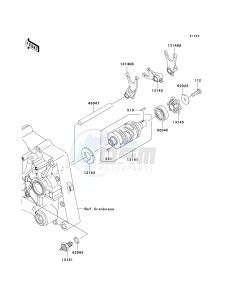 KLX 140 A [KLX140] (A8F-A9FA) A8F drawing GEAR CHANGE DRUM_SHIFT FORK-- S- -