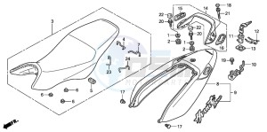 CB900F CB900 HORNET drawing SEAT/SEAT COWL