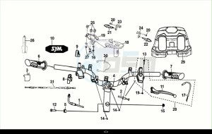 JET4 RX 125 (XE12W4-EU) (E5) (M1) drawing CABLE - SWITCH - HANDLE LEVER