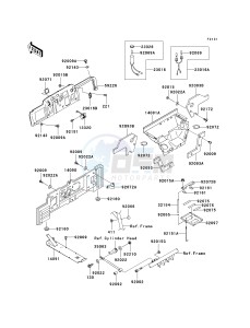 KAF 950 B [MULE 3010 DIESEL 4X4] (B7F) B7F drawing FRAME FITTINGS