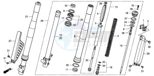 CR85R drawing FRONT FORK