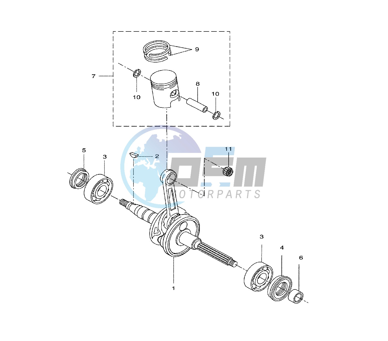 CRANKSHAFT AND PISTON