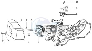 LX 50 2T drawing Cylinder head - cooling inlet ind. Pipe