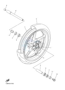 YZF-R1 YZF-R1M 998 R1 (2SG1 2SG2) drawing FRONT WHEEL