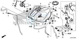 CB500F Europe Direct - (ED) drawing FUEL TANK/FUEL PUMP