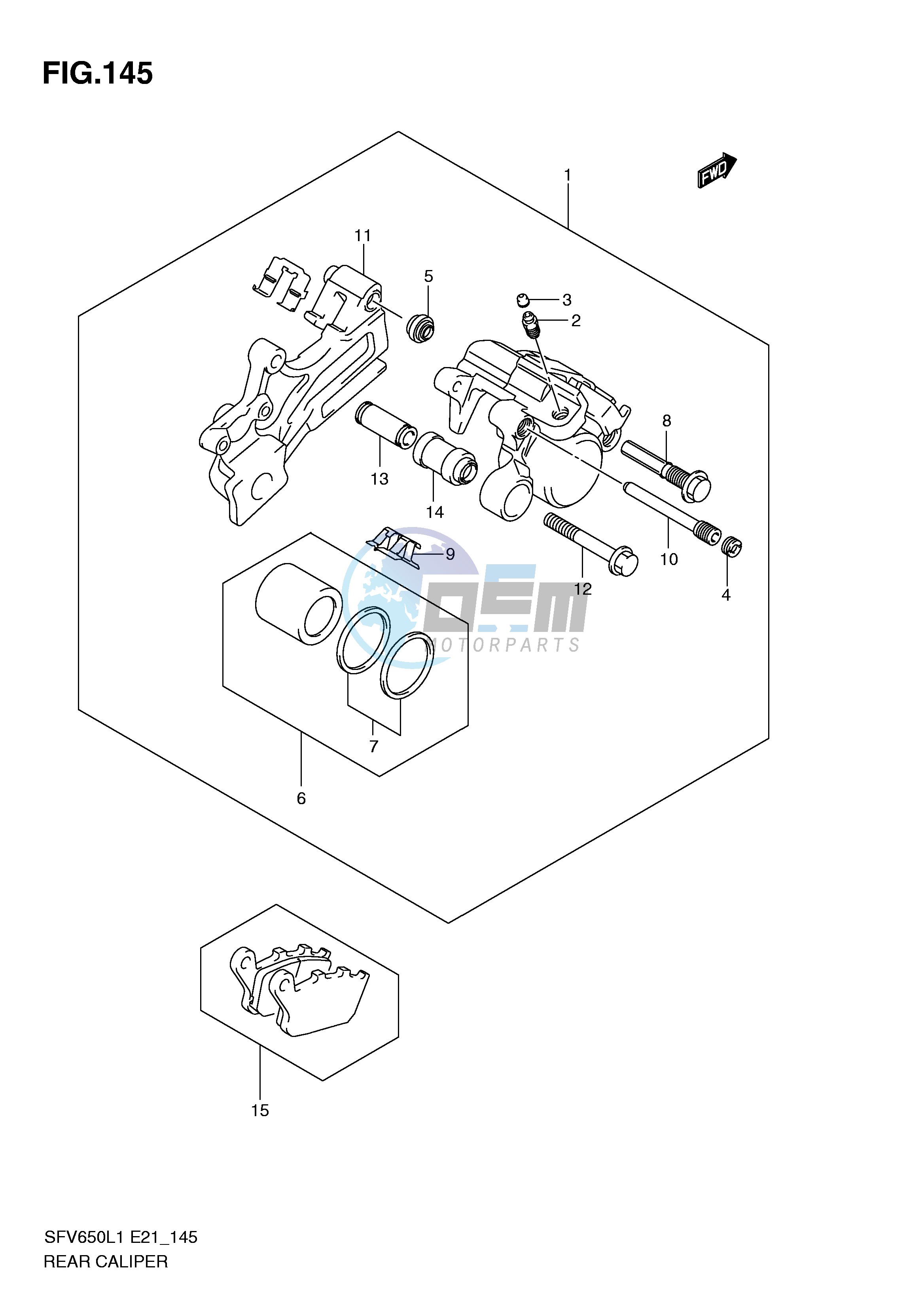 REAR CALIPER (SFV650L1 E21)