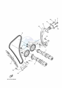 YZF250-A (B1X7) drawing CAMSHAFT & CHAIN