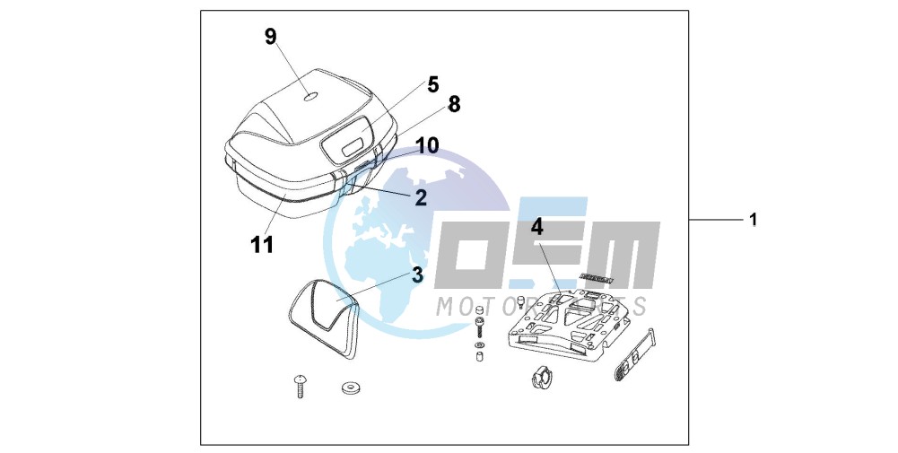 TOP BOX 45L CYCLON BLUE METALLIC