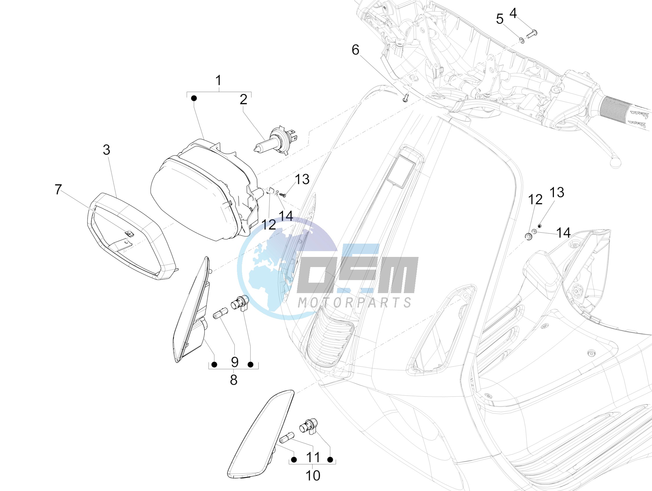 Front headlamps - Turn signal lamps