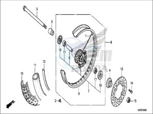 CRF125FBH Europe Direct - (ED) drawing FRONT WHEEL