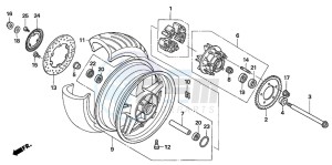 CB1300 CB1300SUPER FOUR drawing REAR WHEEL