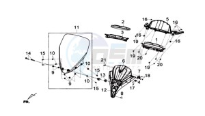 GTS 300i ABS drawing METER - WIND SCREEN