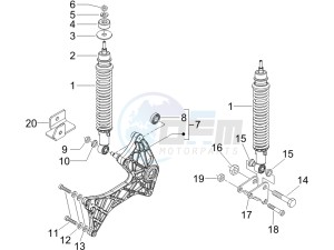 Runner 125 VX 4t drawing Rear suspension - Shock absorbers