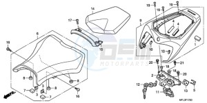 CBR1000RAA France - (F / ABS CMF HRC) drawing SEAT