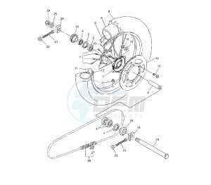 YZ F 250 drawing REAR WHEEL