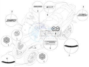 MP3 350 MAXI SPORT E4 ABS (EMEA) drawing Plates - Emblems