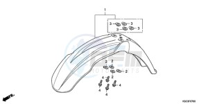 CRF250X9 Australia - (U) drawing FRONT FENDER