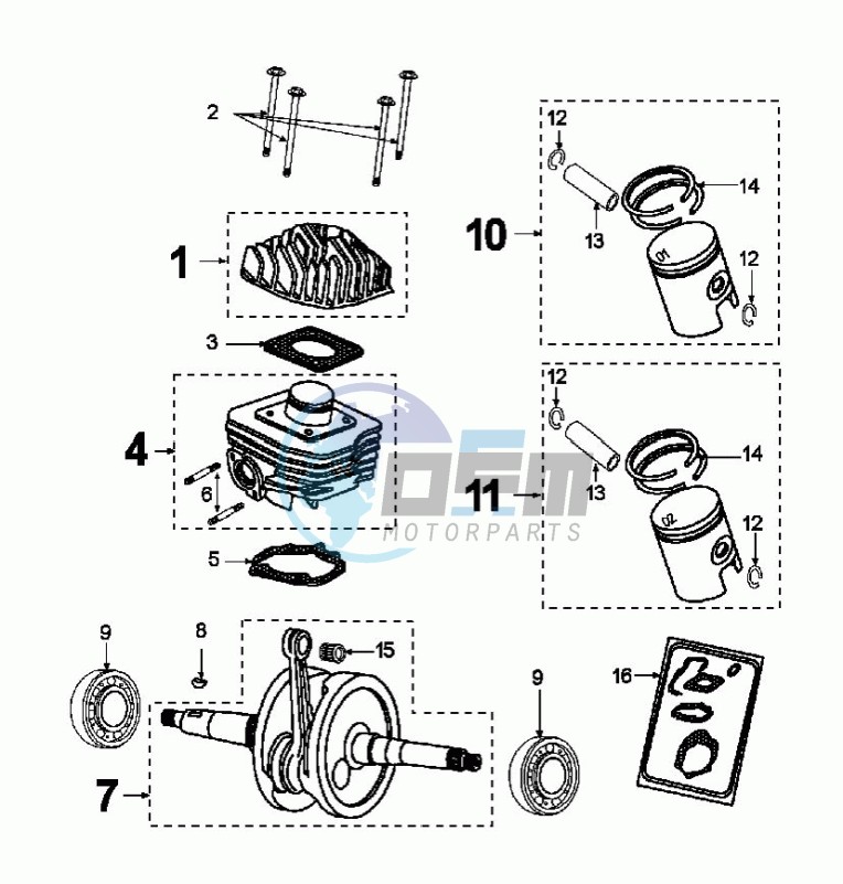 CRANKSHAFT AND CYLINDER