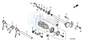 CB600FA UK - (E / MKH) drawing GEARSHIFT DRUM