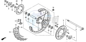 XR250R drawing REAR WHEEL