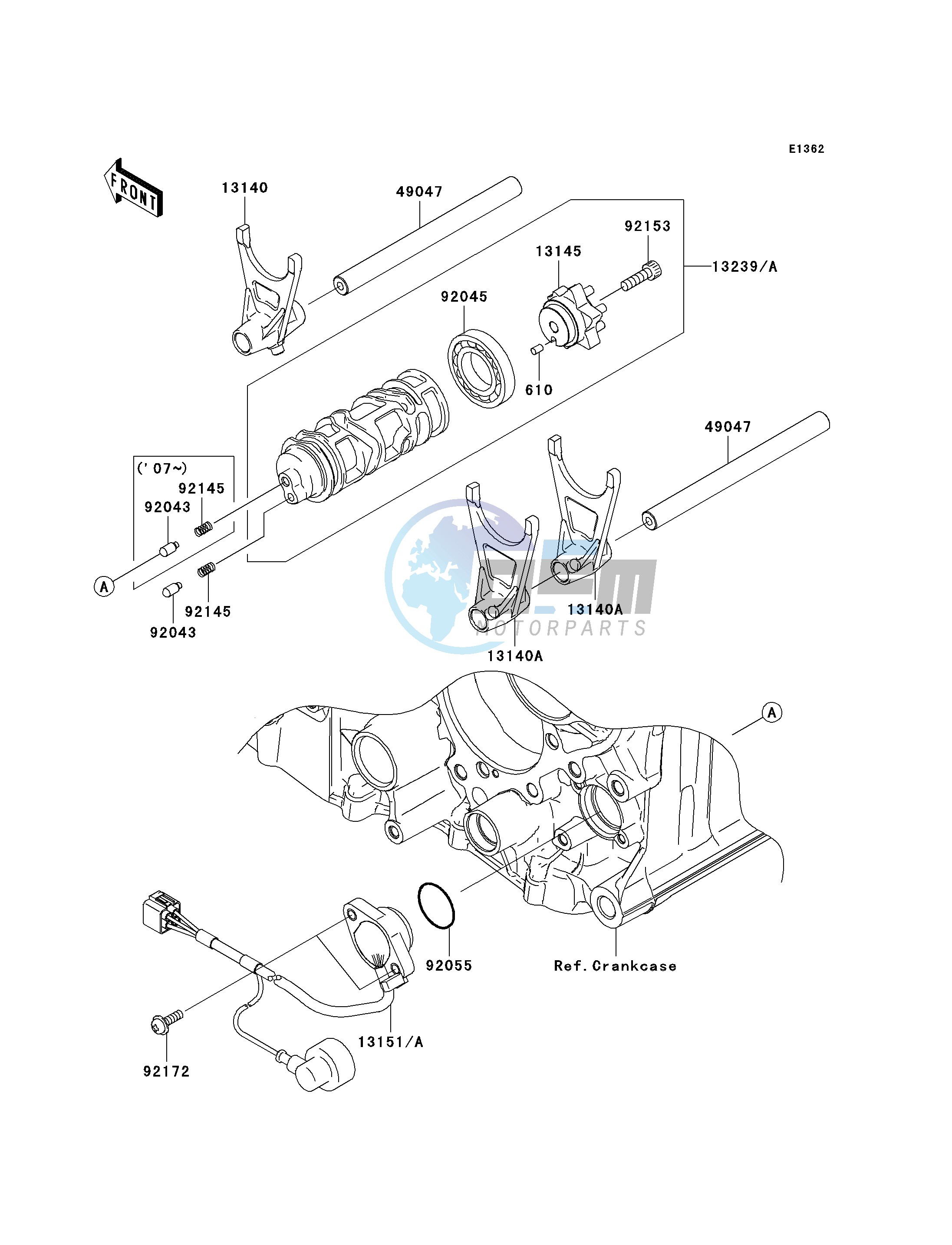 GEAR CHANGE DRUM_SHIFT FORK-- S- -