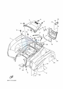 YFM700FWAD GRIZZLY 700 EPS (BLTU) drawing REAR FENDER