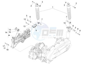 X10 350 4t 4v ie e3 drawing Rear suspension - Shock absorbers