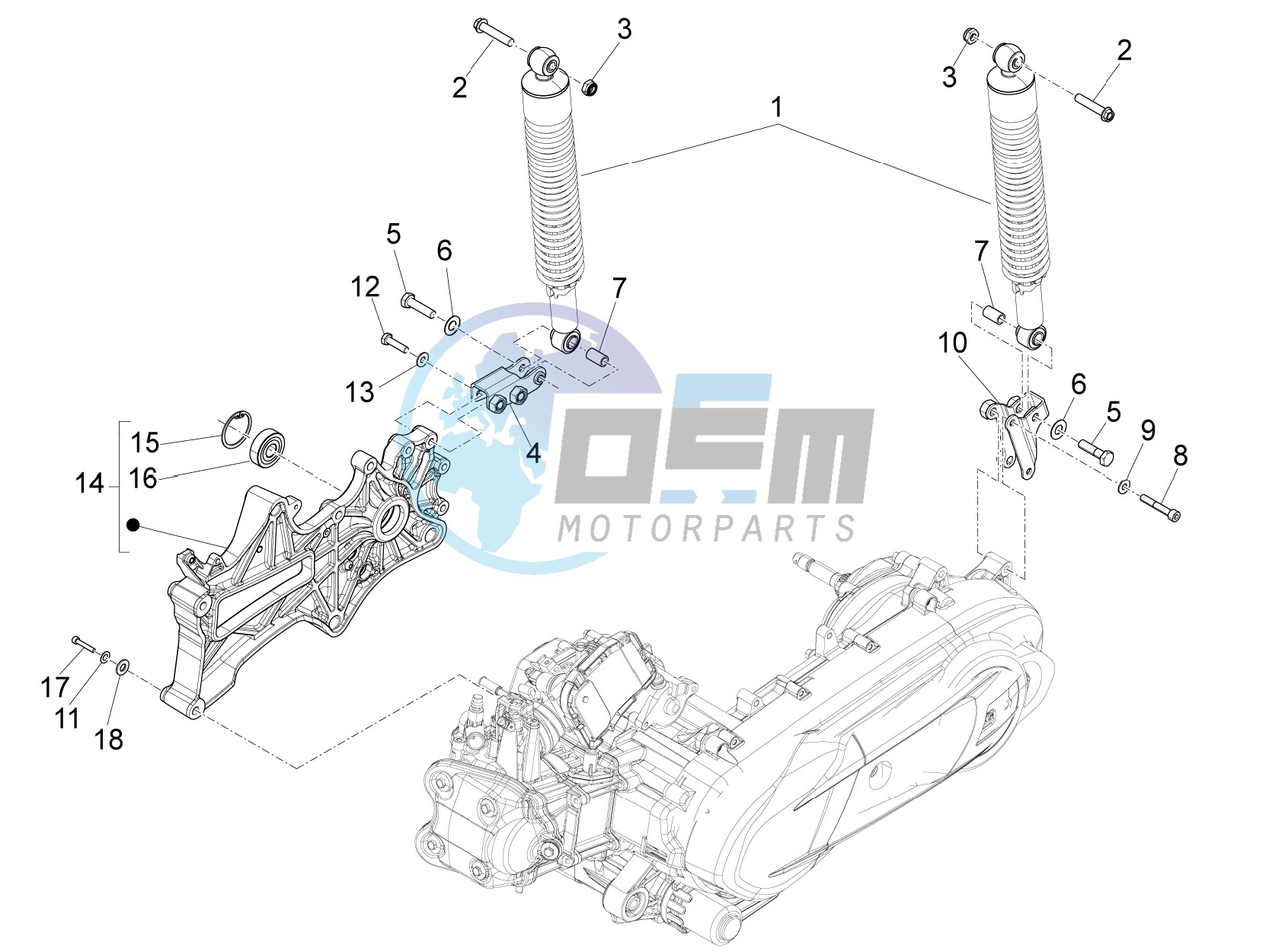 Rear suspension - Shock absorbers