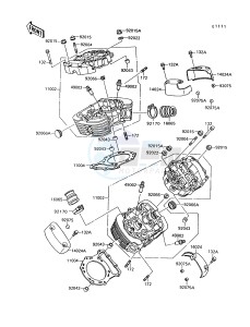 VN 1500 A [VULCAN 88] (A6-A9) [VULCAN 88] drawing CYLINDER HEAD