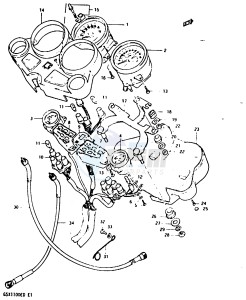 GSX1100 (Z-D) drawing SPEEDOMETER - TACHOMETER (GSX1100Z EZ D ED XD EXD)