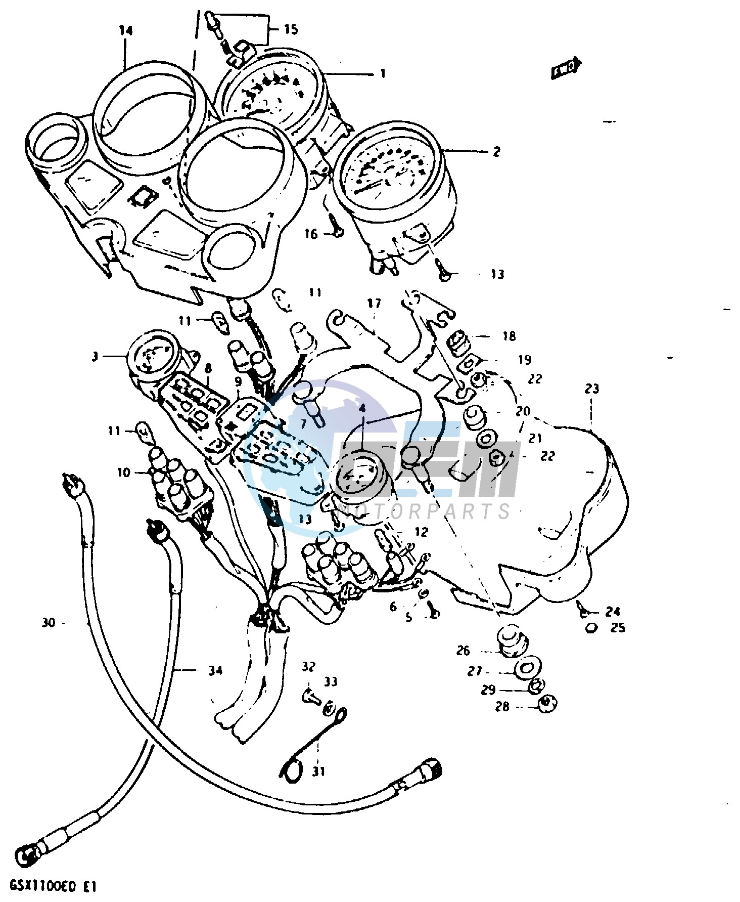 SPEEDOMETER - TACHOMETER (GSX1100Z EZ D ED XD EXD)