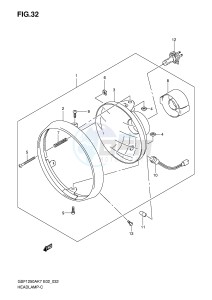 GSF1250 (E2) Bandit drawing HEADLAMP (GSF1250K7 K8 K9 AK7 AK8 AK9 E2,E19,P37)