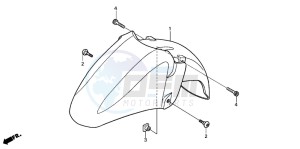 FJS600D SILVER WING drawing FRONT FENDER (FJS6001/2/D3/D4/D5)