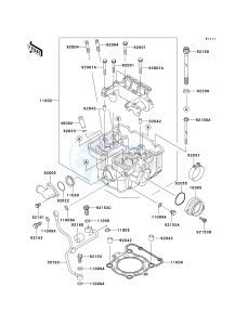 KLX 300 A [KLX300R] (A6F-A7A) A7F drawing CYLINDER HEAD