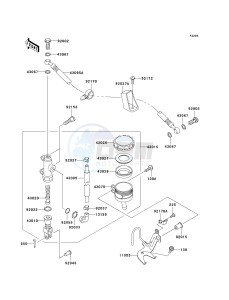 ZX 600 M [NINJA ZX-6RR] (M1) [NINJA ZX-6RR] drawing REAR MASTER CYLINDER