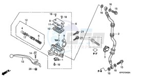 CBR125RWA UK - (E / BLA) drawing FR. BRAKE MASTER CYLINDER