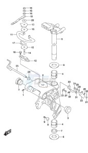 DF 30A drawing Swivel Bracket Tiller Handle w/Power Tilt